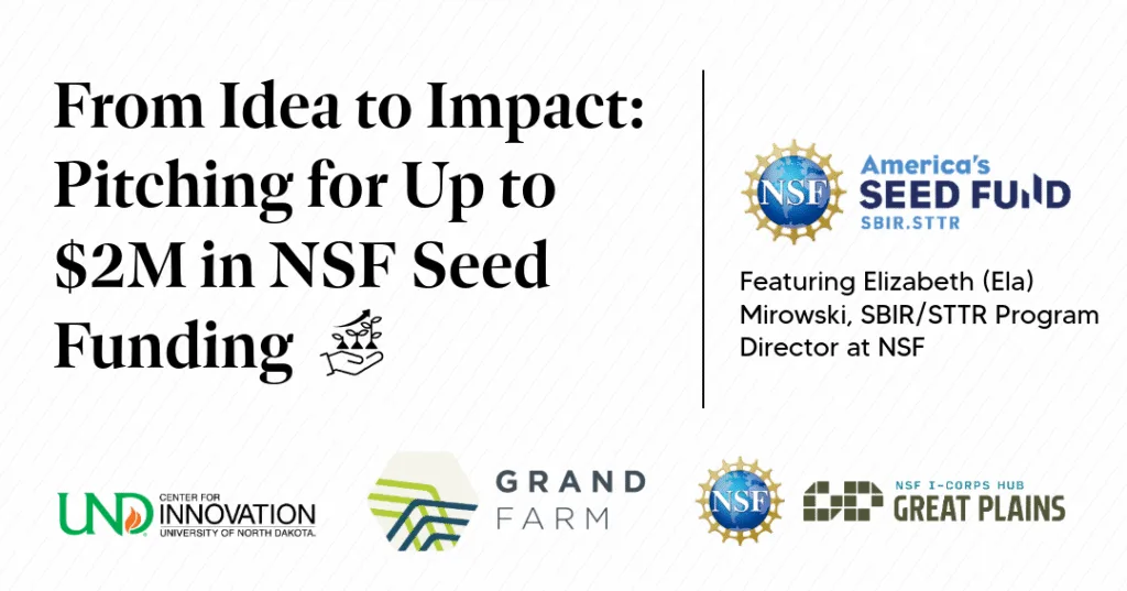 Event Graphic for Learn how to pitch your innovation and compete for up to $2M in NSF seed funding.